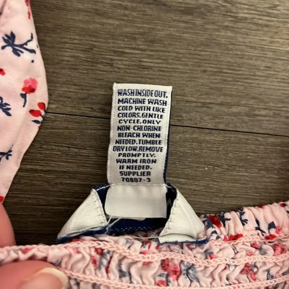 Arizona Jean Co. Sleeveless Pink Floral Romper w/ Lace-up Detail - Picture 4 of 7